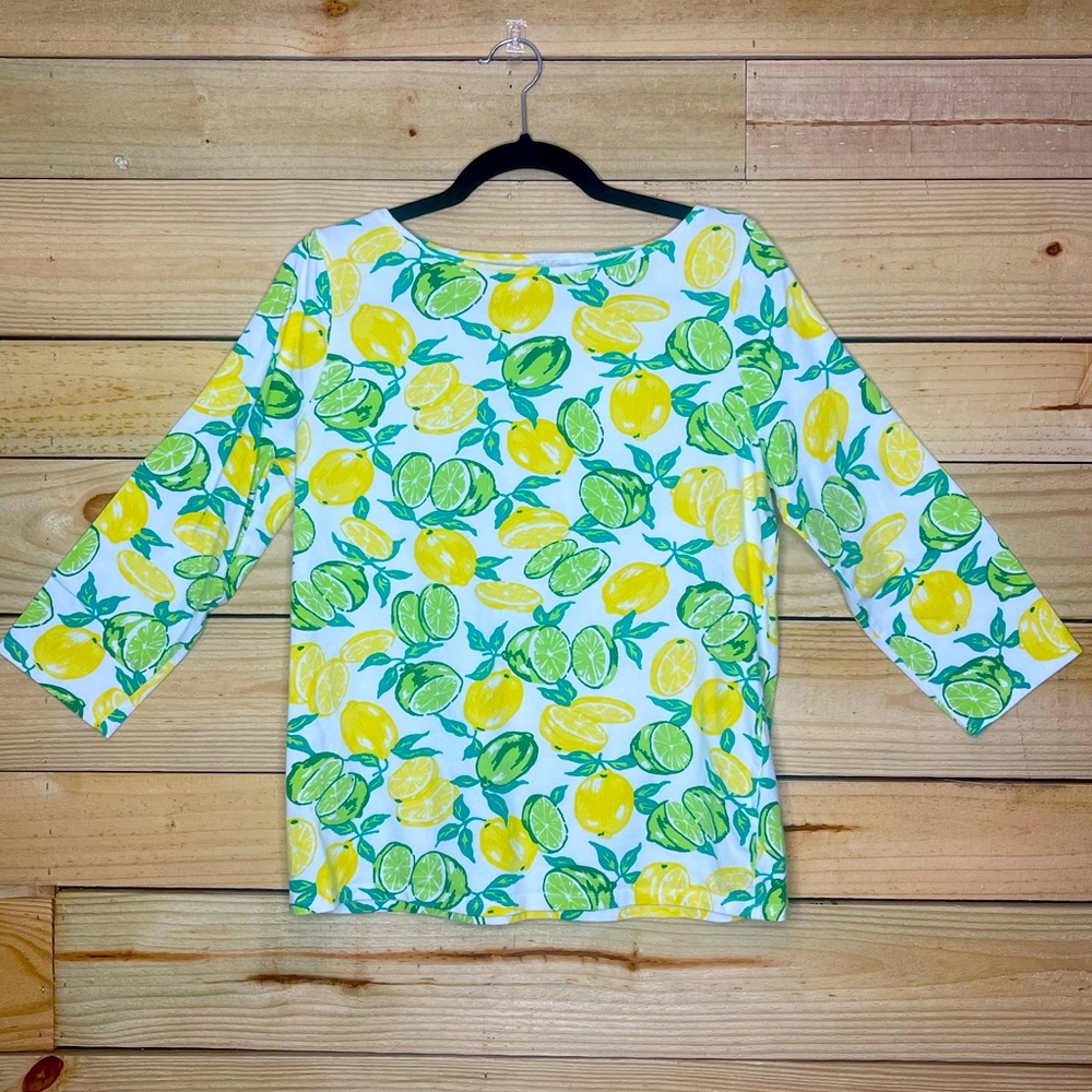 Lemon print 3/4 length sleeve